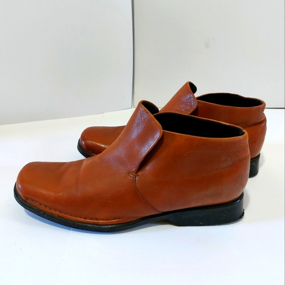 Rockport Shoes - Brown Leather Short Booties (slip-on style)